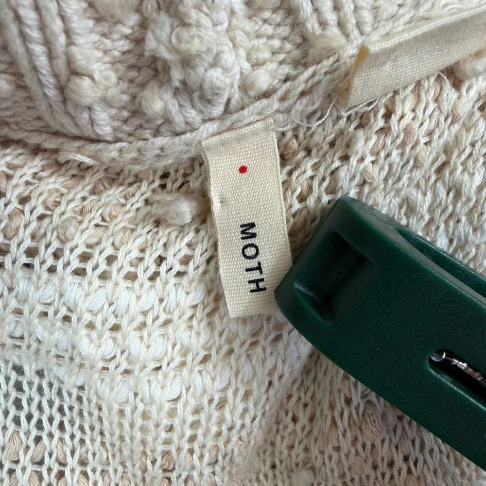 Moth Anthropologie Womens M L Sleeveless‎ Cardigan Boho Coastal Grandma Striped